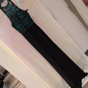 Splash Emerald and Black Maxi Dress